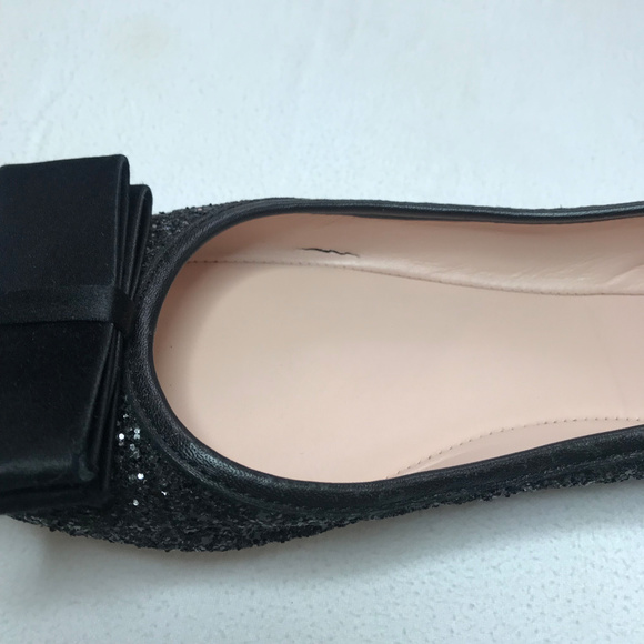 Kate Spade Black York Glitter Bow Flats - Picture 8 of 9